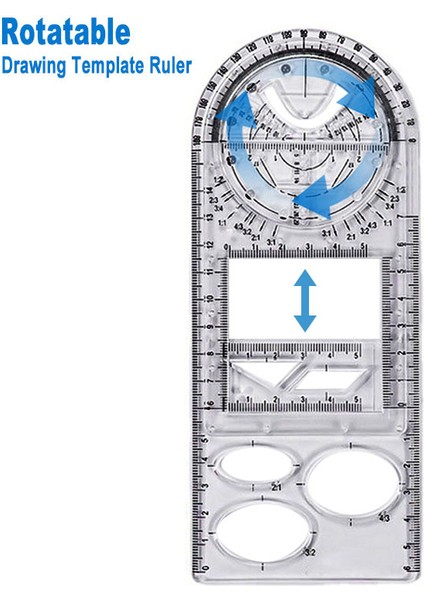 TYPE02 Stili Çok Fonksiyonlu Dönebilen Hızlı Çizim Şablonu Cetvel Matematik Stereo Geometrik Elips Daire Sanat Tasarım Taslak Ölçme Aracı (Yurt Dışından) modelleri