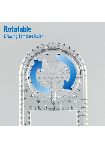 TYPE02 Stili Çok Fonksiyonlu Dönebilen Hızlı Çizim Şablonu Cetvel Matematik Stereo Geometrik Elips Daire Sanat Tasarım Taslak Ölçme Aracı (Yurt Dışından) fırsatları