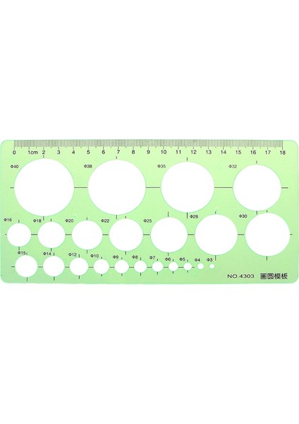 NO.4302 Tarzı Yeşil Plastik Daireler Geometrik Şablon Cetvel Şablon Ölçüm Aracı Öğrenciler Için (Yurt Dışından) fiyatları
