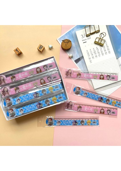 No.2 Tarzı Japon Anime Demon Slayer Sumikko Gurashi Plastik Düz Cetvel Sevimli Kawaii Kırtasiye Ölçüm Aracı Okul (Yurt Dışından)