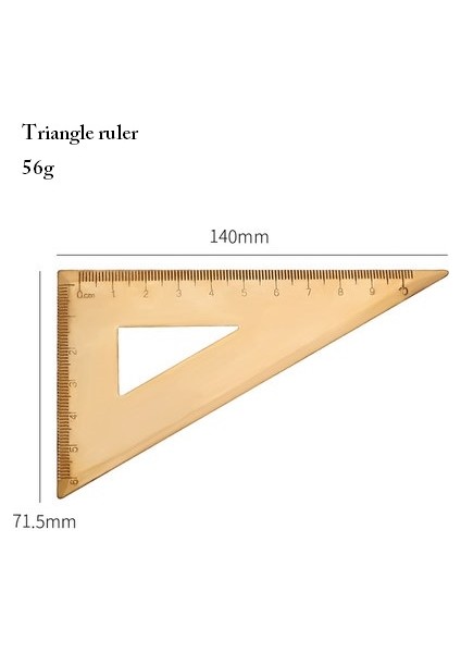 Sarı Stil Vintage Pirinç Cetvel Üçgen Cetvel Pergel Okul Çocukları Hediye Seti Ölçüm Araçları, 12CM 15CM Cetvel Kawaii Kırtasiye Aksesuarları (Yurt Dışından)