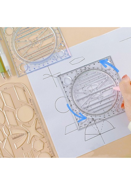 A1 Stili Elips Yaylı Açı Geometrik Çizim Şablonu Daire Çizici Çizim Cetveli Çok Fonksiyonlu Taslak Ölçü Kılavuzu Rulo (Yurt Dışından) fırsatları