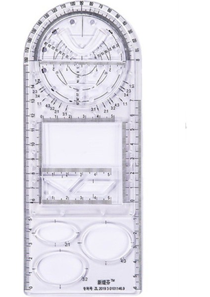 Şeffaf1 Stili Çok Fonksiyonlu Geometrik Şablon Cetvel Çizim Cetveli Taşınabilir Ölçüm Aracı Okul Ofis Cetvel Malzemeleri (Yurt Dışından)