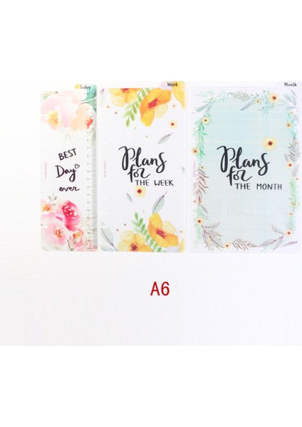 Toplam 3 Adet A6 Stili Domikee Sevimli Çiçek Desenli 6 Delikli Kitap Ayraç Cetveli, Spiral Defter Için Ince Dosya Planlayıcı Indeks Ayraç Aksesuarları, A5A6 (Yurt Dışından)
