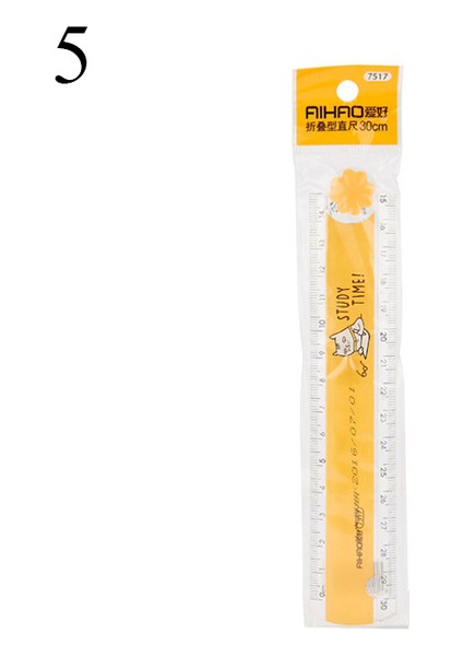 Turuncu Tarzı 30CM Yeni Sevimli Kawaii Çalışma Zamanı Renkli Katlanır Cetvel Çok Fonksiyonlu Dıy Çizim Cetveli Çocuklar Öğrenciler Ofis Okul Kırtasiye Için (Yurt Dışından)