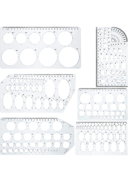 NO.132 Stili Ofis Okul Tasarım Çizim Için Şeffaf Plastik Daire Çizim Şablonu Ölçüm Şablonu Cetvel Fransız Eğriler (Yurt Dışından) fırsatları