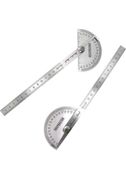 C Stili Paslanmaz Çelik Pergel Yuvarlak Kafa Döner Açı Kuralı Metal Kol Cetvel Ayarlanabilir Çok Fonksiyonlu Matematik Ölçme Aracı (Yurt Dışından)