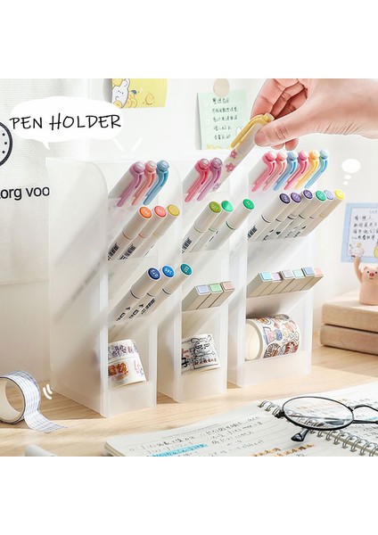 Yeşil Stil Nordik Kalemlik Şeffaf Mat Kalem Kutusu Okul Masaüstü Depolama Kutusu Çok Fonksiyonlu Masaüstü Kırtasiye Düzenleyici (Yurt Dışından) fiyatları