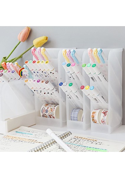 Yeşil Stil Nordik Kalemlik Şeffaf Mat Kalem Kutusu Okul Masaüstü Depolama Kutusu Çok Fonksiyonlu Masaüstü Kırtasiye Düzenleyici (Yurt Dışından) modelleri