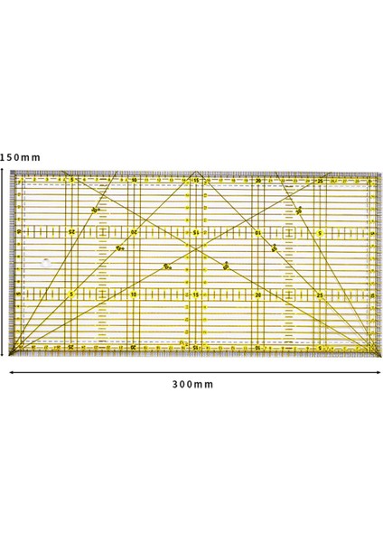 15X30CM Tarzı Akrilik Patchwork Cetvel Çift Renk Kesici Dikiş Ölçme Aracı - Çizim Cetveli (Yurt Dışından)