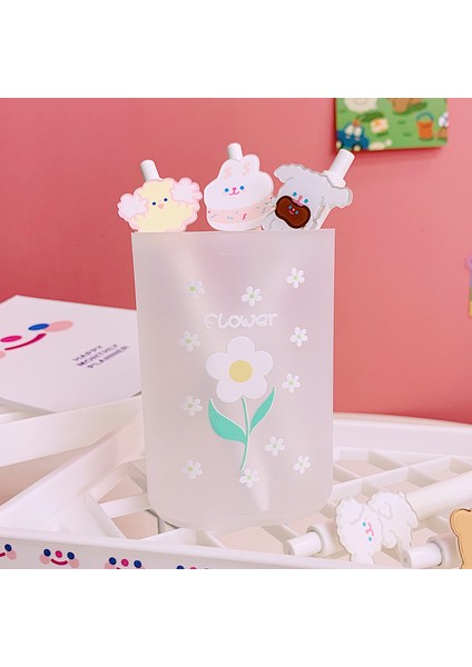 Küçük Beyaz Çiçekler Tarzı W&g Ins Froste Kalem Tutucu Sevimli Çilek Kalem Kutusu Yuvarlak Makyaj Fırça Saklama Kadın Kawaii Kalem Kutusu Kalem Organizatörü (Yurt Dışından)