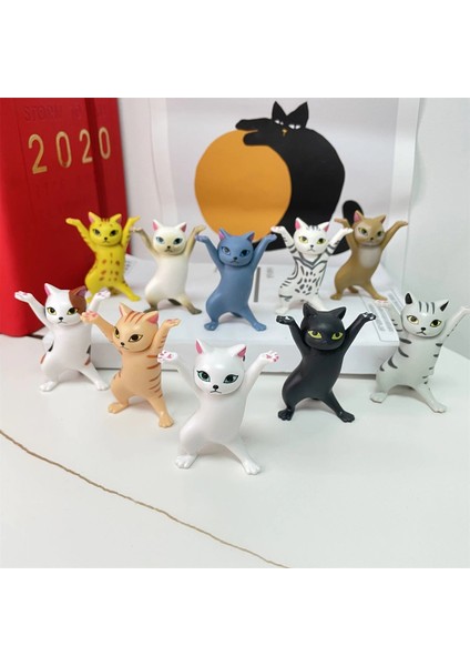 Kahve Beyaz Kedi Stili Komik Kedi Kalemlik Oyuncak Tutun Her Şey Kedi Kulaklık Askısı Ev Dekorasyonu Büyüleyici Dans Eden Kedicik Kalem Standı Sevimli Hediye (Yurt Dışından) modelleri