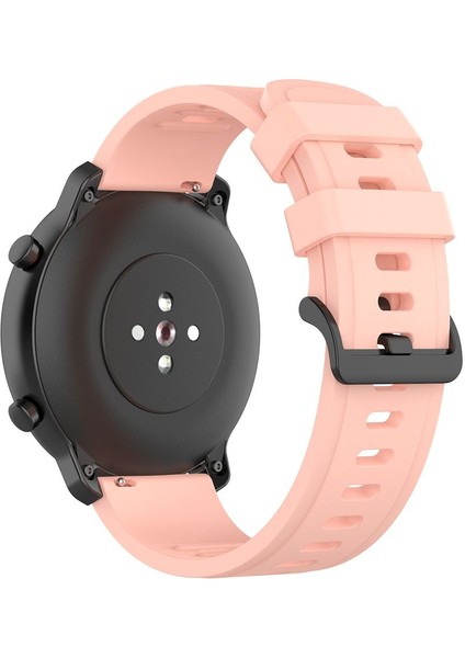 Psgt huawei Watch 18 mm Gt4 41MM Uyumlu Kordon Noktalı Desenli Hardal Silikon Kayış