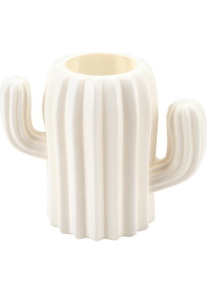 Beyaz Stil Yeni Yaratıcı Masaüstü Depolama Çok Fonksiyonlu Sevimli Kaktüs Kalemlik Masaüstü Malzemeleri Basit ve Taze Masaüstü Plastik (Yurt Dışından)