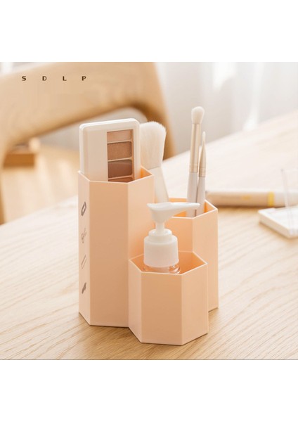 Pembe Tarzı Öğrenciler Için Pp Malzemeden Yaratıcı Altıgen Birleşimli Kalemlik ve Kozmetik Saklama Kutusu - E-Ticaret Başlığı (Yurt Dışından)