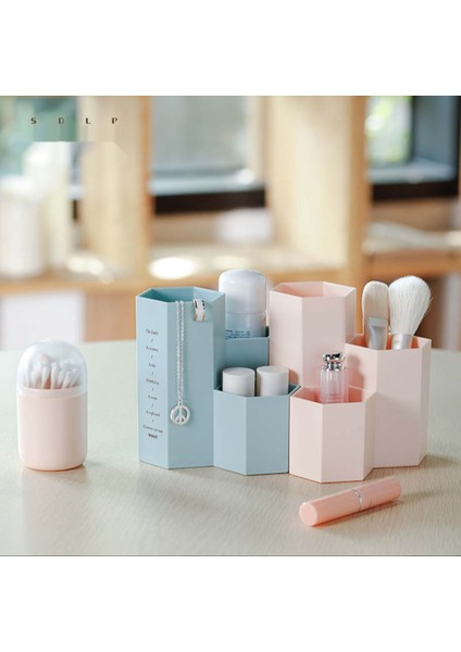 Pembe Tarzı Öğrenciler Için Pp Malzemeden Yaratıcı Altıgen Birleşimli Kalemlik ve Kozmetik Saklama Kutusu - E-Ticaret Başlığı (Yurt Dışından) fiyatları