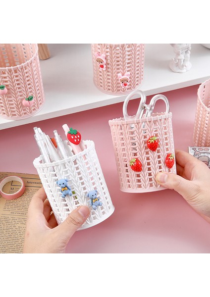 Beyaz - C Stili Kalem Kalemlik Fileli Stil Kalem Kalem Cetvel Kalemlik Masa Depolama Kutusu Organizatör Kırtasiye Standı Kılıf Okul Ofis Malzemeleri (Yurt Dışından) modelleri