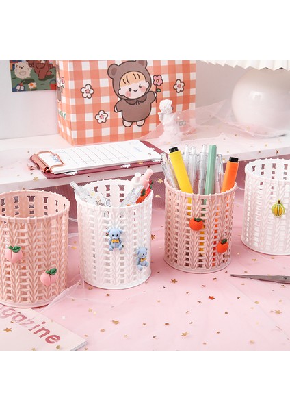 Beyaz - C Stili Kalem Kalemlik Fileli Stil Kalem Kalem Cetvel Kalemlik Masa Depolama Kutusu Organizatör Kırtasiye Standı Kılıf Okul Ofis Malzemeleri (Yurt Dışından) fırsatları