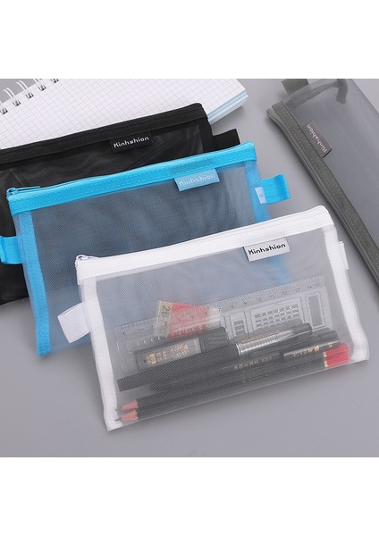 G Tarzı Kızlar Için Şeffaf Izgara Fermuarlı Kalem Çantası Kalem Kutusu Depolama Paketi Okul Malzemeleri (Yurt Dışından) modelleri