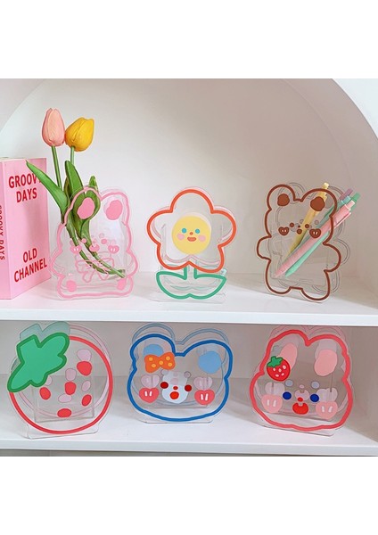 K Tarzı Masaüstü Temiz Karikatür Kalemlik Sevimli Hayvan Kırtasiye Depolama Kutusu Büyük Kapasite Ev Okul Ofis Yurt Için (Yurt Dışından) fiyatları