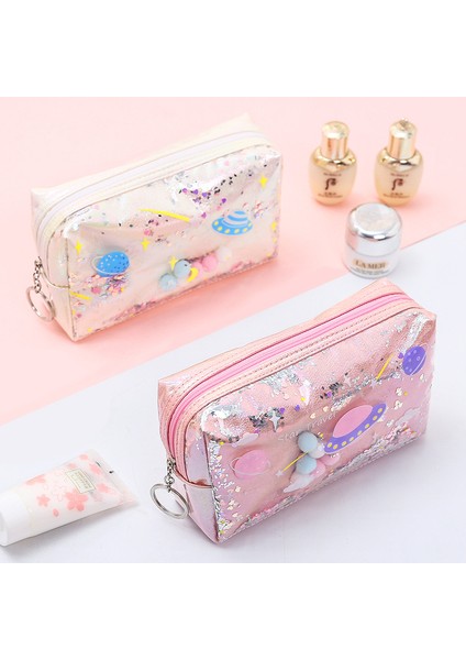 Beyaz Stil Yıldız Kalem Kutusu Glitter Büyük Kapasiteli Kalemlik Okul Kalem Makyaj Kutusu Malzemeleri Kalem Çantası Okul Kutusu Kalem Kılıfı Kırtasiye (Yurt Dışından) modelleri