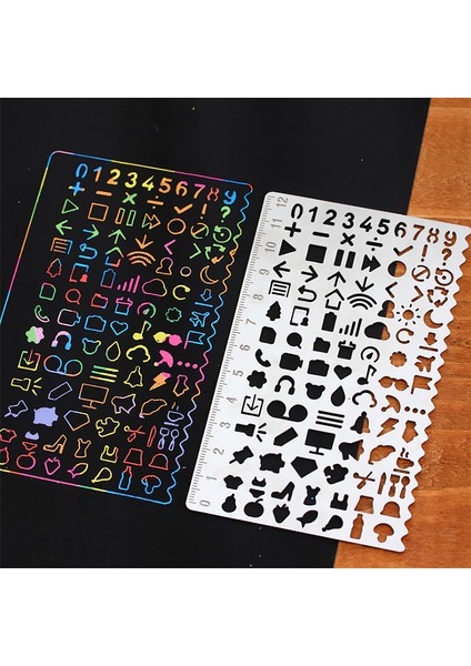 Web Stili Fromthenon Planlayıcı Grafiti Şablon Cetveli Taşınabilir Paslanmaz Çelik Çok Fonksiyonlu Taslak Aracı Günlük Defter Scrapbook Aksesuarları (Yurt Dışından)