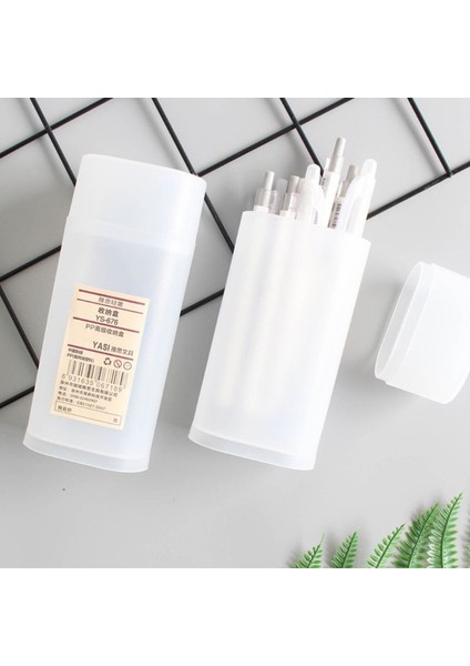 Masaüstü Şeffaf Kalem Kutusu Kalemlik Saklama Kutusu Kapaklı Kırtasiye Okul B85B (Yurt Dışından)