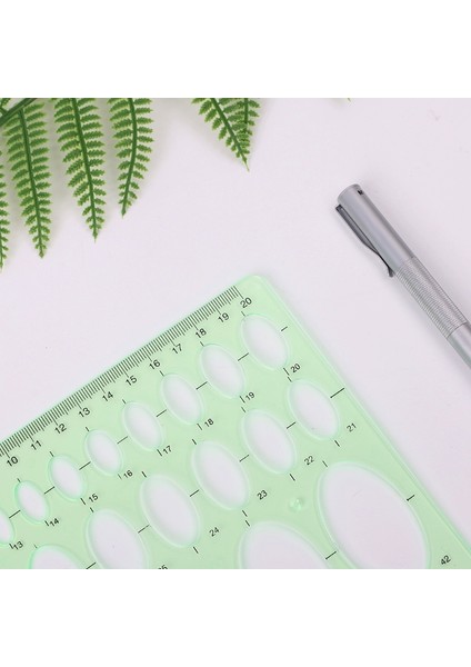 Yeşil Plastik Oval Geometrik Şablon Cetvel Şablon Ölçüm Araçları Öğrenciler Için Hızlı (Yurt Dışından)