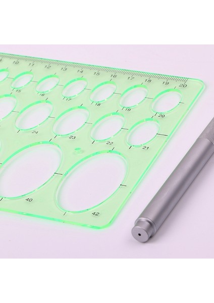 Yeşil Plastik Oval Geometrik Şablon Cetvel Şablon Ölçüm Araçları Öğrenciler Için Hızlı (Yurt Dışından) modelleri