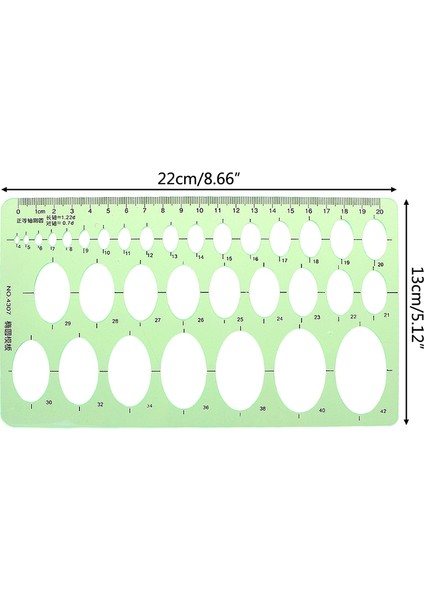 Yeşil Plastik Oval Geometrik Şablon Cetvel Şablon Ölçüm Araçları Öğrenciler Için Hızlı (Yurt Dışından) fırsatları