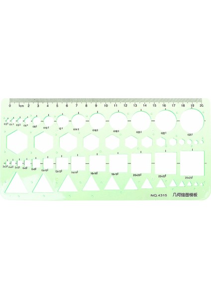 NO.4307 Tarzı 9 Farklı Cetvel Yeşil Plastik Daireler Geometrik Şablon Cetvel Stencil Ölçüm Aracı Öğrenciler Için (Yurt Dışından) modelleri