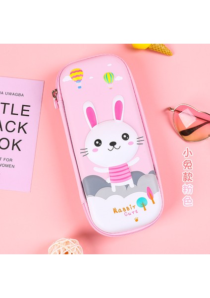 Sevimli Tavşan Küçük Tarzı Pembe Unicorn Kalem Kutusu Eva 3D Kalem Kutusu Kırtasiye Organizer Okul Malzemeleri Kawaii Cetvel Silgiler Tutucu Hediye Torbası Ins Depolama (Yurt Dışından)