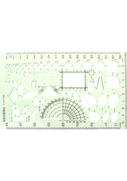 NO.4303 Tarzı 9 Farklı Cetvel Yeşil Plastik Daireler Geometrik Şablon Cetvel Stencil Ölçüm Aracı Öğrenciler Için (Yurt Dışından) fırsatları