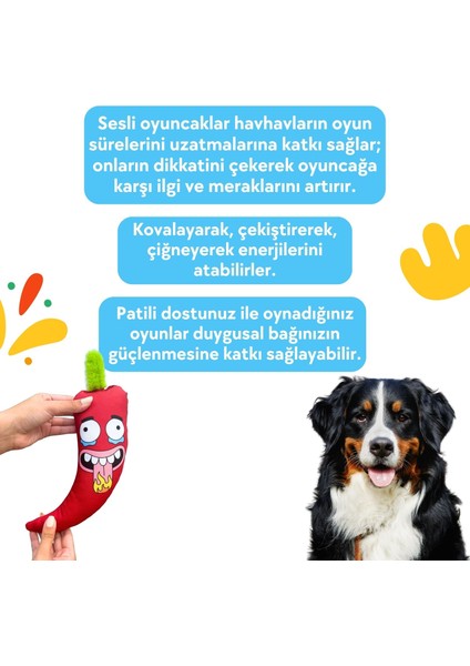 Meksika Temalı Köpek Oyuncağı Peluş Biber Vikvik Sesli Köpek Oyuncakları