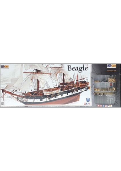 12005 1/60 Ölçek, Beagle Yelkenli Tekne Ahşap Model Kiti