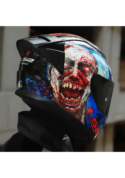Rapıd 2 Race Zombıe Siyah-Kırmızı Kask