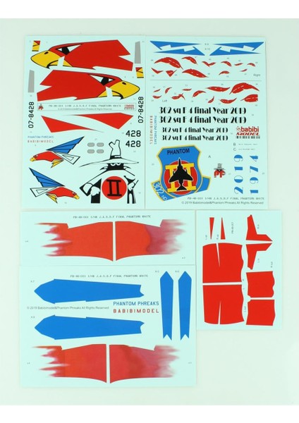PB48001 1/48 Jasdf F4-Ej Son Samuray Beyaz Phantom Özel, Dekal Çıkartma