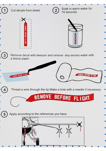 B3D-0003 1/32 Remove Flight Tags, 3 Boyutlu Dekal Çıkartma