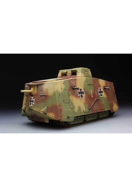 TS-017 1/35 Ölçek Alman A7V Krupp Tankı, Plastik Model Kiti