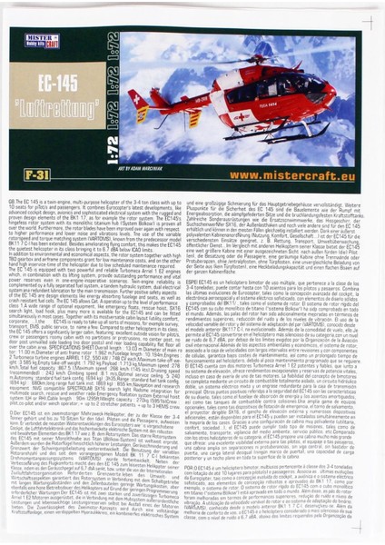 F031 1/72 EC-145 Medicopter 117 (Rega) Çok Amaçlı Helikopter Plastik Model Kiti fırsatları