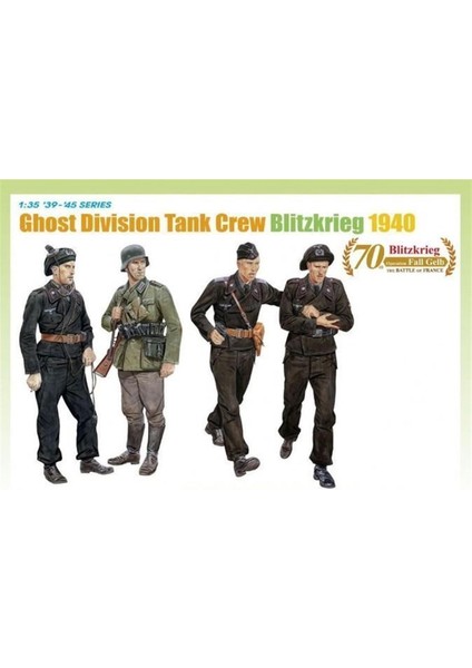 6654 1/35 Ölçek Hayalet Tümen (Blitzkrieg 1940) Tankçı Asker Figürleri Plastik Model Kiti