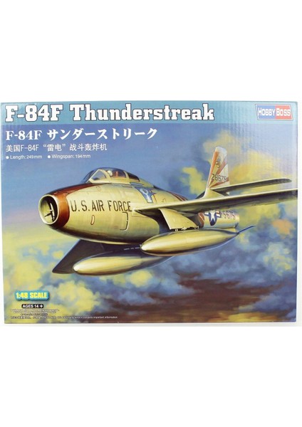 Hobbyboss 81726 1/48 F-84F Thunderstreak Savaş Uçağı Demonte Plastik Maketi