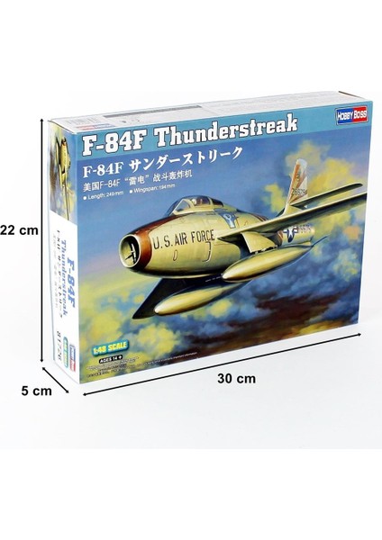 Hobbyboss 81726 1/48 F-84F Thunderstreak Savaş Uçağı Demonte Plastik Maketi