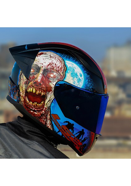 Rapıd 2 Race Zombıe Tam Yüz Kask Siyah-Kırmızı Polikarbonat Malzeme ile 1300 gr fiyatları