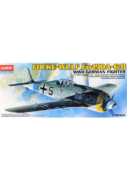 12480 1/72 Ölçek, Focke Wulf FW190A 6/8 Savaş Uçağı, Plastik Model Kiti