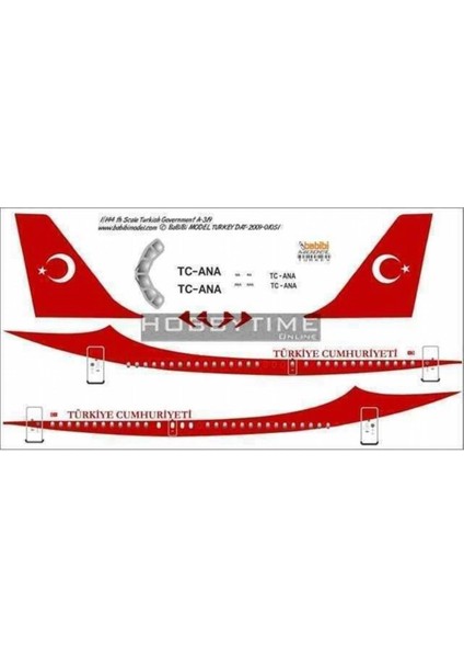 DAT01051 1/144 Tc Ana, Airbus A319, Resmi Uçak, Dekal Çıkartma