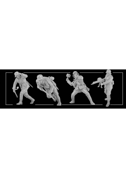 HS-010 1/35 Ölçek Alman Imparatorluk Askerleri, 4 Adet, Plastik Figür Model Kiti fiyatları