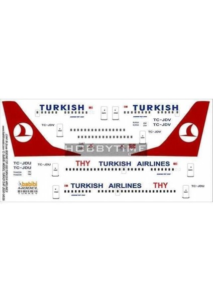 DAT01026 1/144 Thy, Boeing 737-500, Dekal Çıkartma