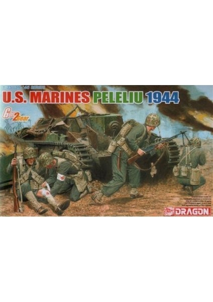 6554 1/35 Ölçek, ABD Deniz Piyadeleri (Peleliu 1944) Asker Figürleri Plastik Model Kiti