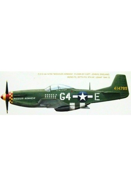LS-010 1/48 Ölçek Mustang P-51D/K (8th Air Force) Savaş Uçağı, Plastik Model Kiti